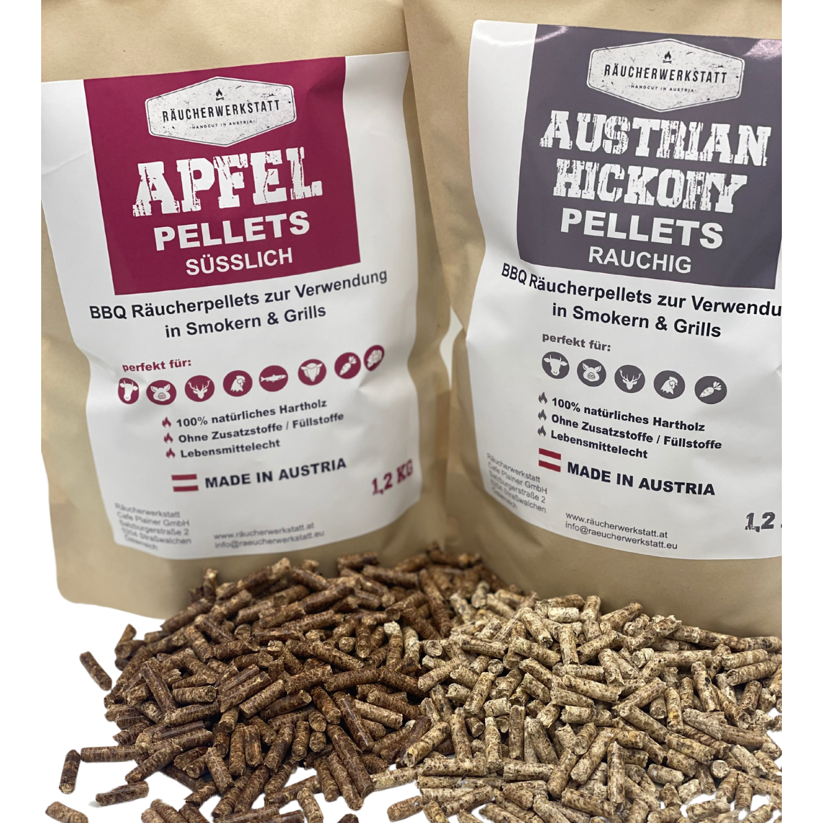 Grillpellets Pakete 8 x 1,2Kg Probierbeutel